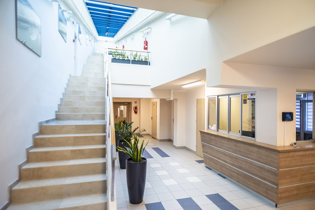 Stairs leading to the second floor